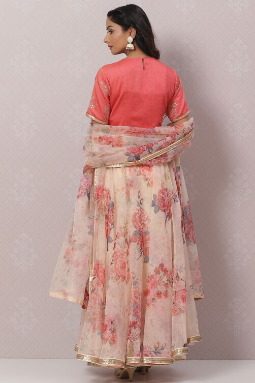 Mango Yellow Poly Cotton Lehenga Set image number 4