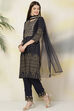 Maroon Art Silk Straight Kurta Pants Suit Set image number 6