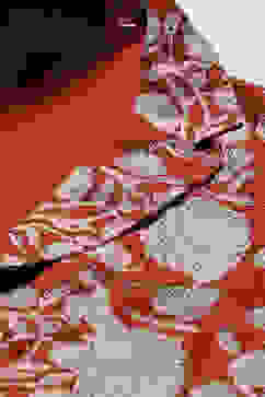 Terracotta Cotton Straight Printed Jacket image number 1