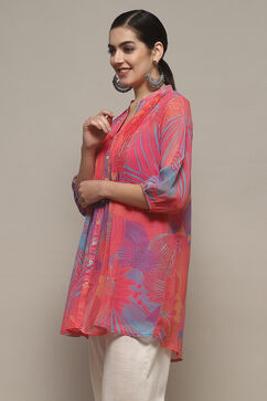 Pink Polyester Straight Kurta image number 2