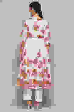 Off White Cotton Anarkali Suit Set image number 5