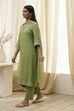 Green Solid A-Line Suit Set image number 3