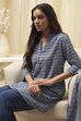 Grey & Pink Art Silk Straight Kurta Pant Suit Set image number 7