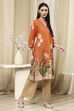 Orange Cotton Blend Straight Kurta image number 5