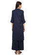 Red Front Open Cotton And Flax Solid Kurta image number 4