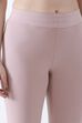 Pink Cotton Lycra Ankle Length Leggings image number 1
