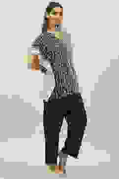 Black & White Cotton Printed Kaftan Nightwear image number 5