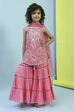 Pink Cotton Gathered Suit Set image number 6