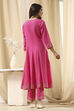 Fuchsia Viscose Printed Kalidar Suit Set image number 4