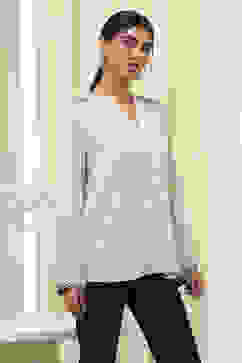 Beige Striped Straight Top image number 4