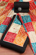 Black Chanderi Jaipuri Work Unstitched Suit Set image number 0