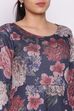 Blue Floral Winter Printed Dress image number 1