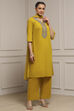 Blue Cotton Solid Straight Suit Set image number 5