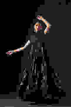 Rohit Bal Black Cotton Silk Anarkali Printed Suit Set image number 7