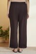 Chocolate Cotton Straight Palazzos image number 5
