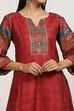 Orange Pashmina Machine Embroidery Unstitched Suit Set image number 2