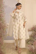 Off White Chanderi Straight Solid Suit Set image number 0