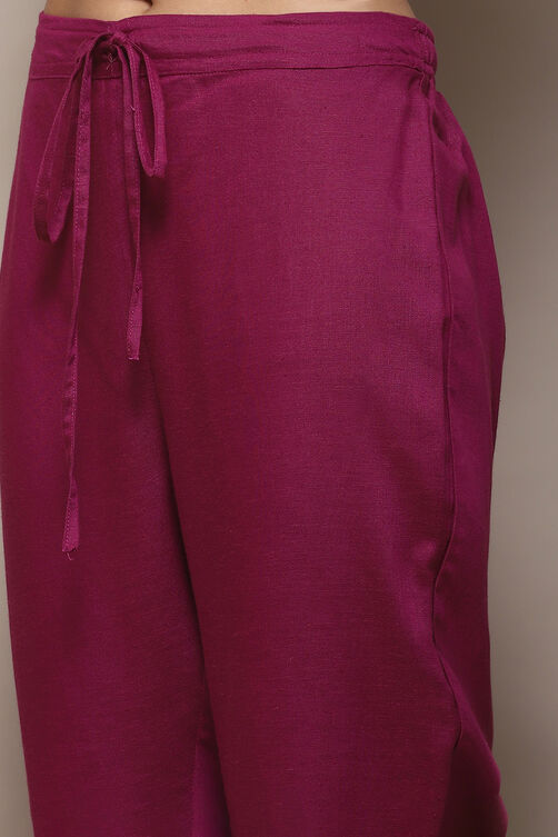 Beige Rayon flax Narrow Kurta Pant Suit Set image number 2