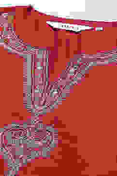 Pink Embroidered Regular Fit Straight Kurta image number 4