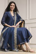 Blue Chanderi Gathered Dyed Suit Set