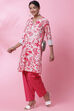 White And Blue Cotton A-Line Kurta Salwar Pant Suit Set image number 3
