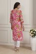 Pink Viscose Rayon Straight Kurta image number 3