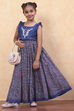 Purple Cotton Straight Printed Kurta Skirt Suit Set image number 0