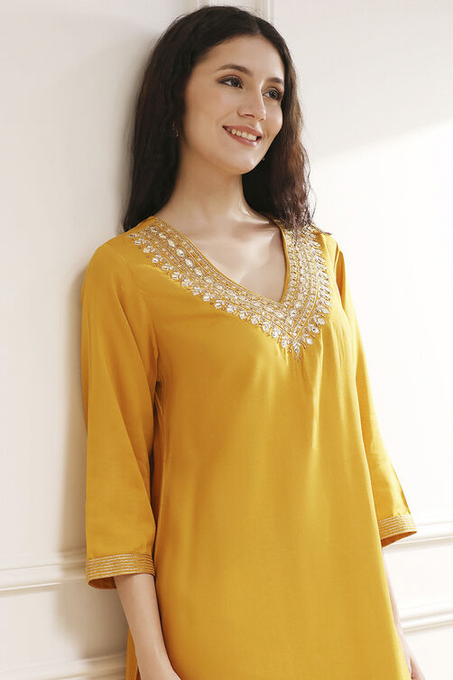 Blue Solid Straight Kurta image number 1
