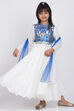 Off White Cotton Anarkali Kurta Churidar Suit Set image number 2