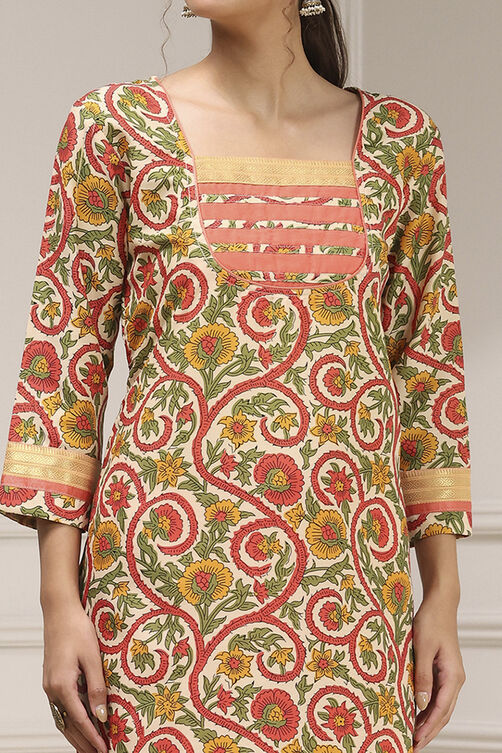 Green Tussar Digital Print Unstitched Suit Set image number 2