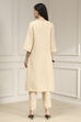 Black Textured Straight Kurta Pants Set image number 4