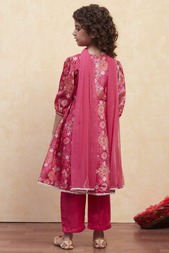 Coral Pink Polyester Flared Suit Set image number 4