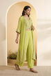 Yellow Poly Georgette Regular Fusion Set image number 3