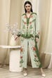 Green Viscose Blend Straight Printed Fusion Set image number 6
