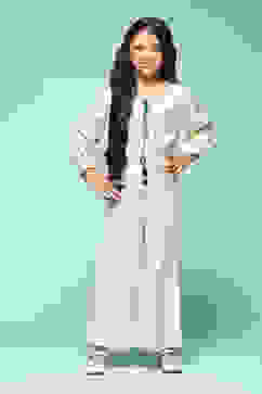 Ivory Cotton Solid Pants image number 0