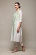 Blue Cotton Straight Printed Kurta image number 2