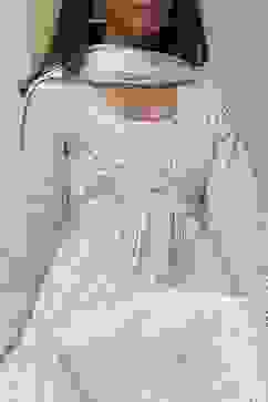 Off-White Cotton Printed Anarkali Suit Set image number 1