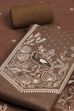 Dark Beige Linen Embroidered Unstitched Suit Set image number 1