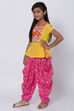 Yellow Cotton Straight Kurta Salwar Suit Set image number 2