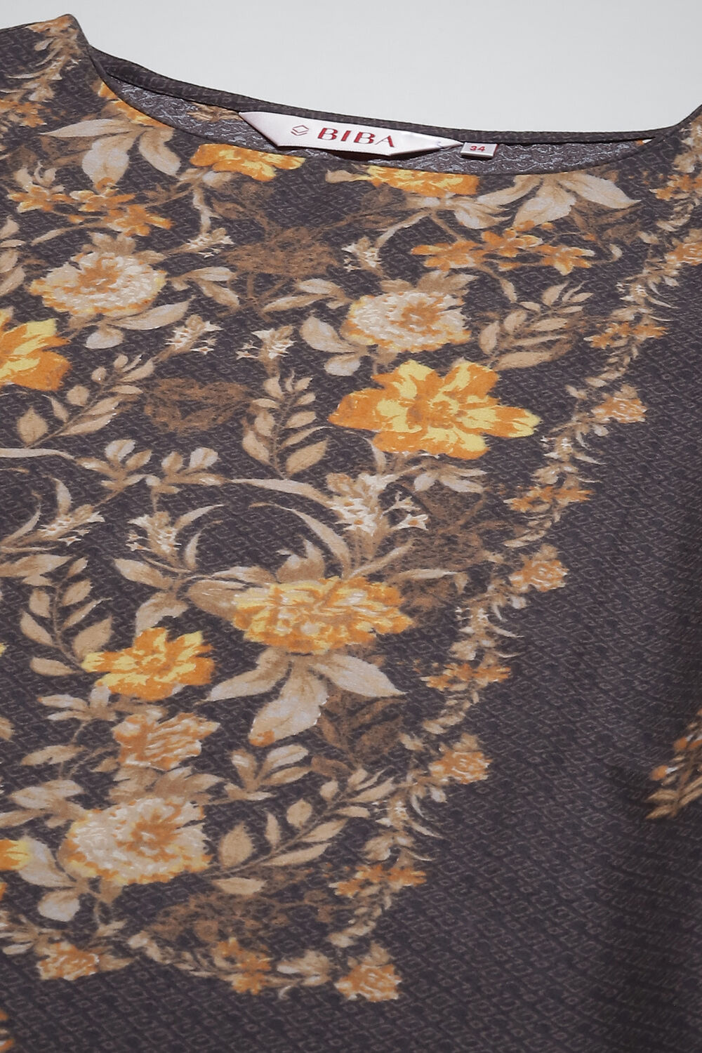 Beige Cotton Straight Printed Kurta image number 5