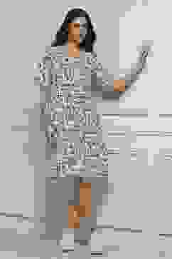 Indigo Rayon Floral Short Dress With Belt image number 5