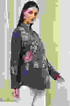 Blue Cotton Floral Printed Shirt image number 4