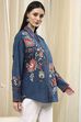 Brown Cotton Floral Printed Shirt image number 4