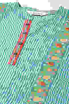 Teal Printed Cotton A-Line Kurta Palazzo Suit Set image number 1