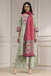 Sage Green Cotton Printed Straight Suit Set image number 6