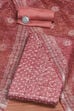 Maroon Cotton Printed Unstitched Suit Set image number 0