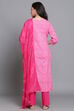 Pink Unstitched dress material Suit Set image number 4
