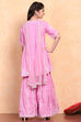 Pink Cotton Peplum Suit Set image number 5