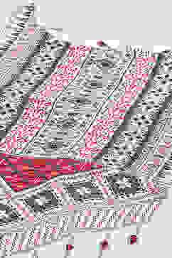 Ecru LIVA Asymmetric Printed Short Kurti image number 1