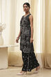 Black Printed Asymmetric Kurta Set image number 3